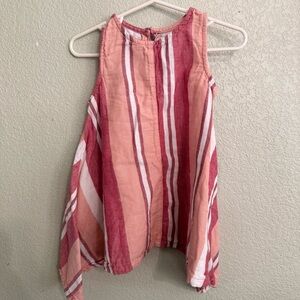 Old Navy Baby Girl Swing Dress Pink Coral White Striped Sleeveless 18-24M